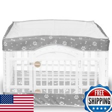 2 Pack Dog Playpen Cover Bottom Pad Fits 36 Inch 4 Panels Pet -Gray