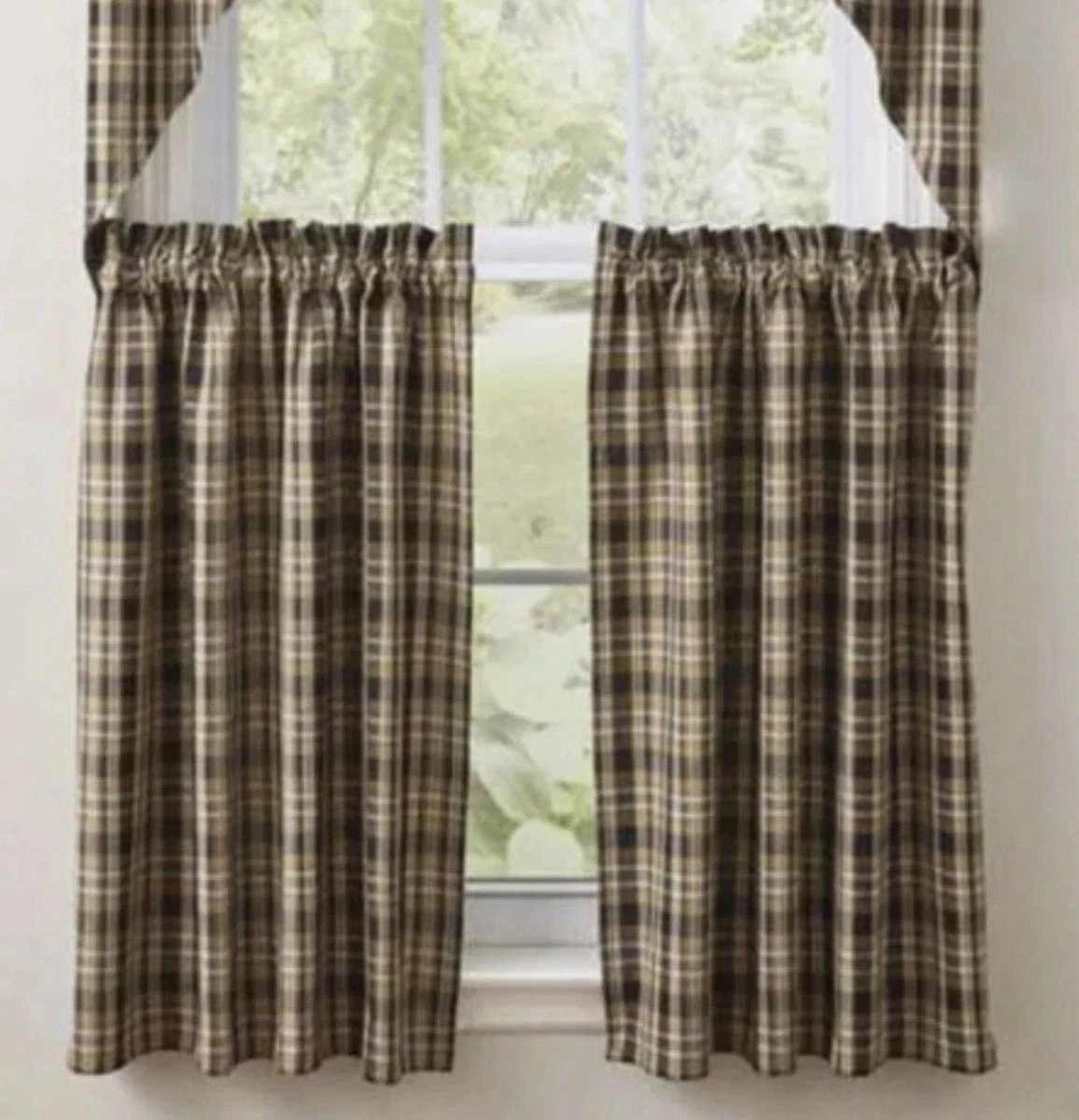 Mantovana Per Finestra Park Designs Buffalo Check Bear, 147x35 Cm, Cotone 100%, Quadretti, Stile Classico