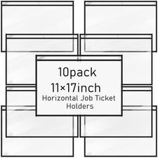 10 Pack 11 x 17 Inches Horizontal Job Ticket Holders, Dry Erase Pocket Sleeve...