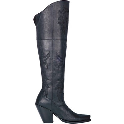 Dan Post Boots Jilted Embroidered Snip Toe Cowboy  Womens Black Dress Boots DP37