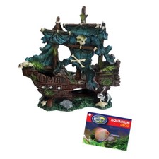 Aqua Nova Bootswrack Schiffswrack 22x9x23cm - Aquarium Deko Höhle Schiff Boot