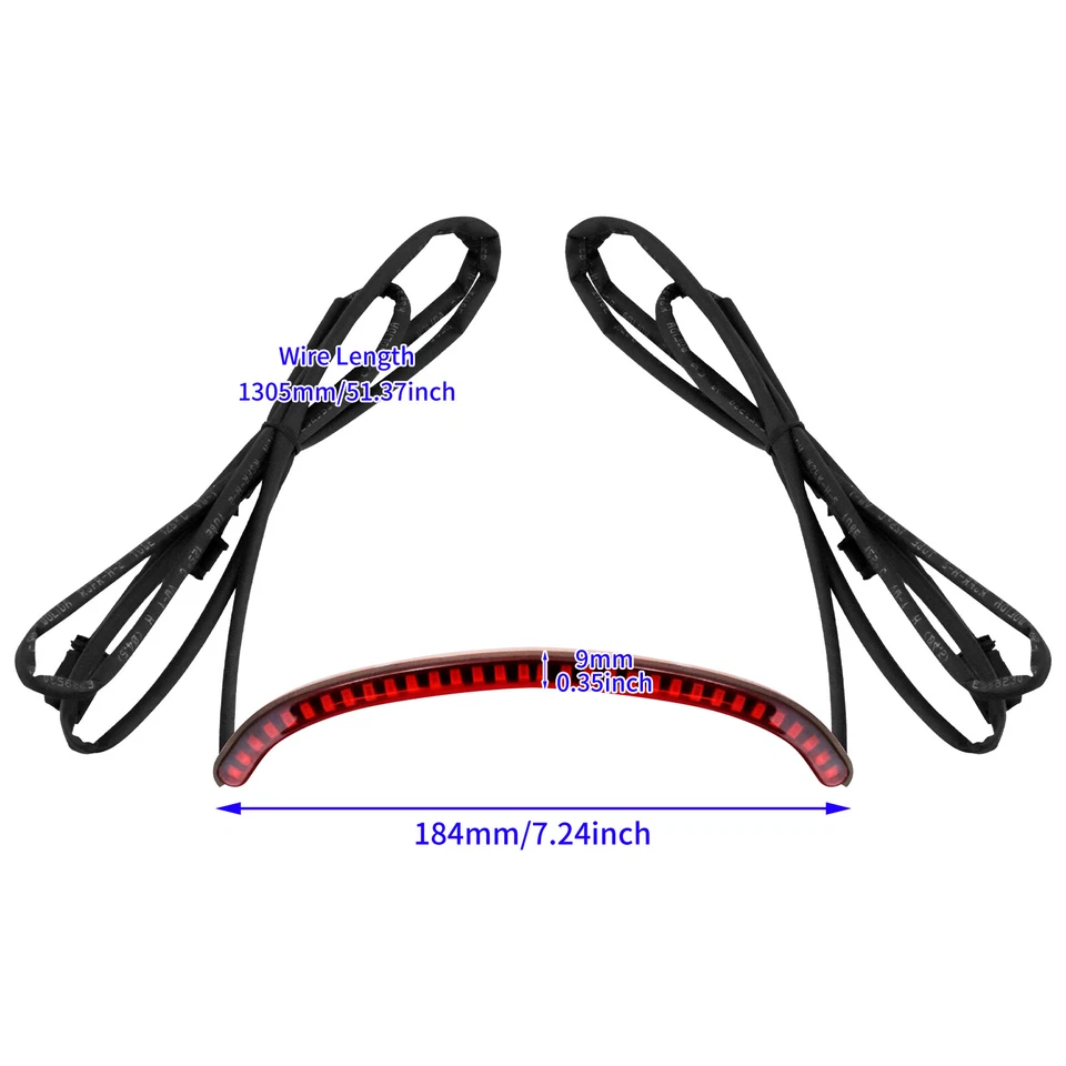 Red Brake Running Turn Signal LED Tail Light Fit For Harley Street Bob 2018-2022 - Image 3 of 4