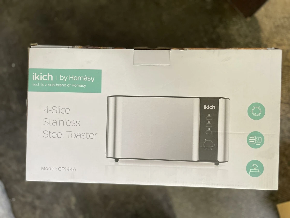 Ikich Long Slot STAINLESS STEEL Toaster, 4 Slice Best Rated Prime with  Warming