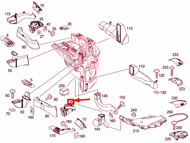 MB VITO W639 Dashboard Left Outside Lateral Nozzle A63983001549F75 