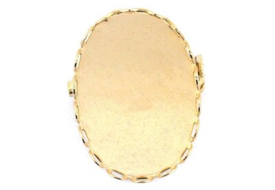 Monture Broche Cabochon Or Plaqué 25x18mm - Neuf Sans Emballage - Réf. CF26
