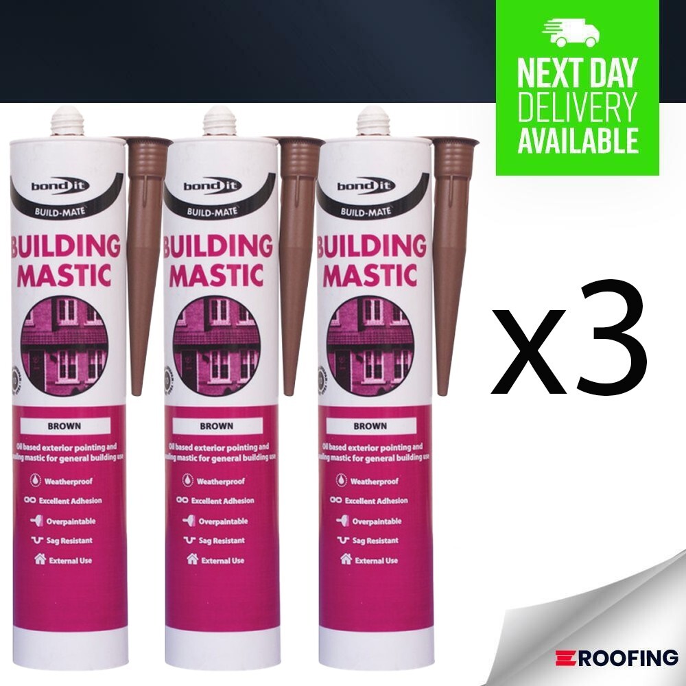 3x Bondit Building Mastic Silicone Sealant Build Mate Pointing 310ml ...