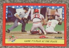 1988 Fleer - 1987 WS - Twins vs Cardinals - GAME 7 PLAY AT THE PLATE - NR-MINT