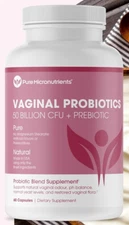 Pure Micronutrients Vaginal Probiotics 60 Capsules 50 Billion CFU + Prebiotic