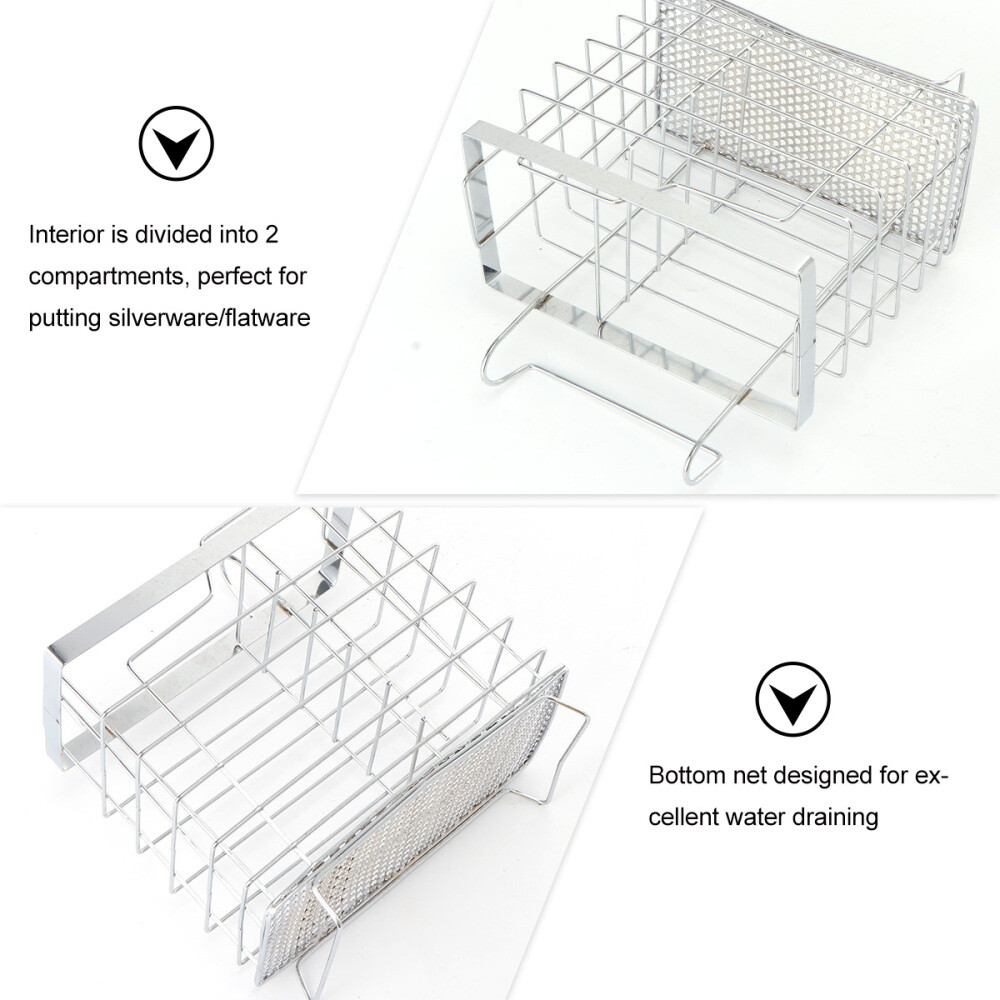 1PC Utensil Drying Rack Silverware Drainer Basket Sink Cutlery Storage