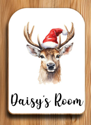 Personalisiertes Türschild Weihnachten Hirsch Hirsch - Kinderzimmer - Enkel Geschenk