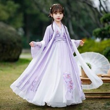 Girl Chinese Hanfu Dress Gown Children Ancient Fairy Long Sleeve Tang Costumes