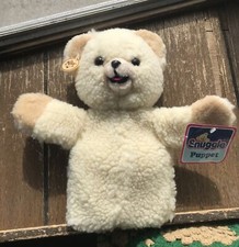 Vintage Snuggle Bear Puppet Plush 80s Russ Lever Brothers With Tags 1986