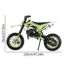 49cc 2-Stroke Gas Power Off Road Mini Motorcycle with Front Rear Disc Brakes