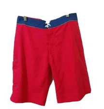 Old Navy California Board Shorts Mens 30 Red Pocket String Tie