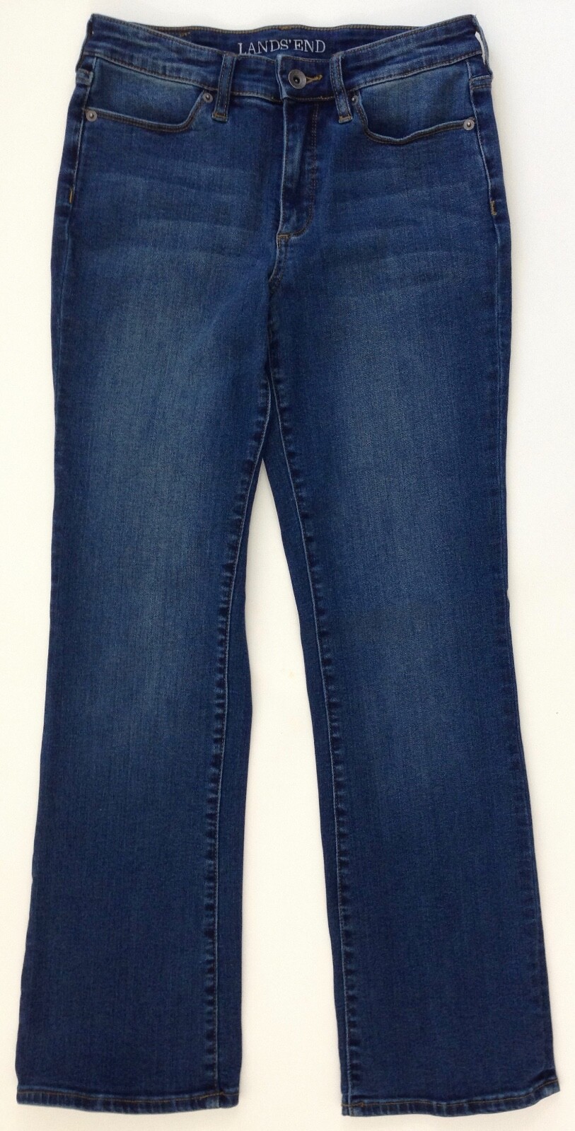 Lands' End Mid Rise Bootcut Jean Women's 6 Blue MediumDark Wash eBay