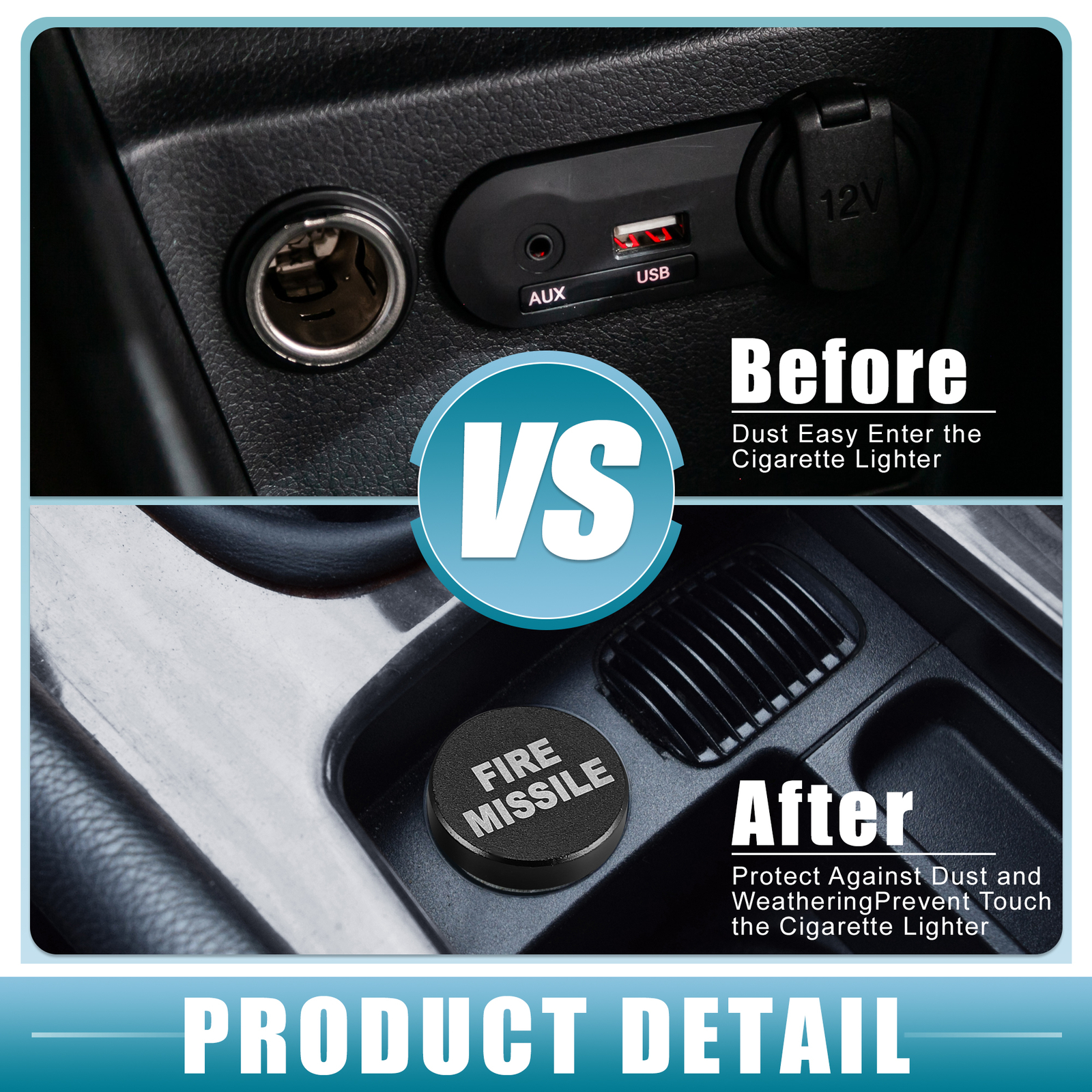 2X 12V Cigarette Lighter Plug Cover Dustproof Cigarette Lighter Socket