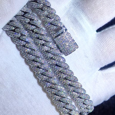 Image of 10Mm CZ Stone Cuban Link Chain Silver Gold Plated Iced Out Miami Cuban Chain Nec