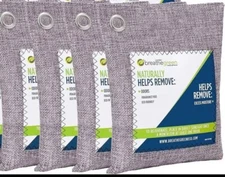 Bamboo Charcoal Odor Eliminator Bag (4-Pack), Activated Charcoal Odor Absorber