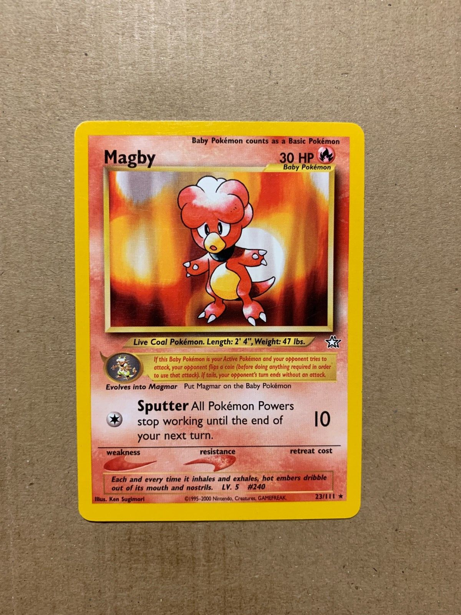 Magby 23/111 Neo Genesis - Rare Pokemon Card - NM/Mint | eBay Magby 23/111 Neo Genesis - Rare Pokemon Card - NM/Mint | eBay