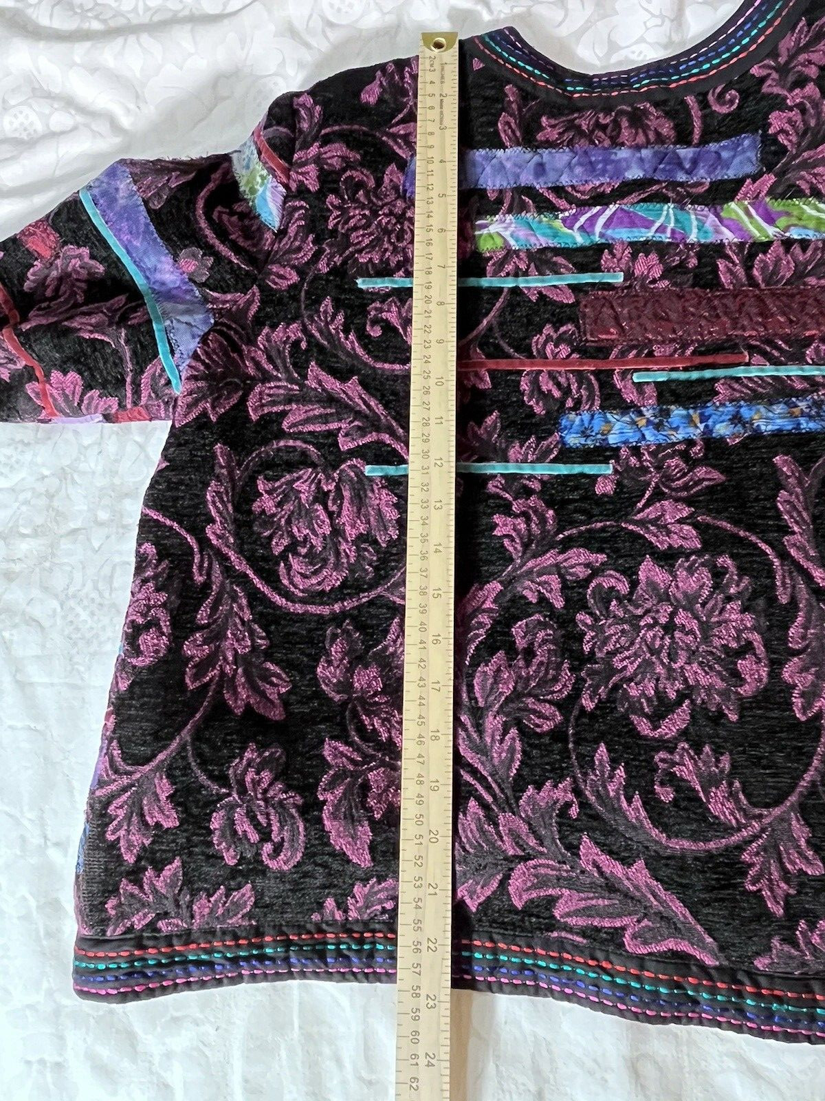 Women’s Large Patchwork Jacket Embroidered Multic… - image 14