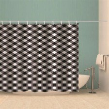 Gray Distance Friendly 3D Shower Curtain Waterproof Fabric Bathroom Decoration