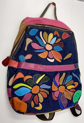 Vintage Amerileather Leather Backpack Multi Color Rainbow  display picture 3