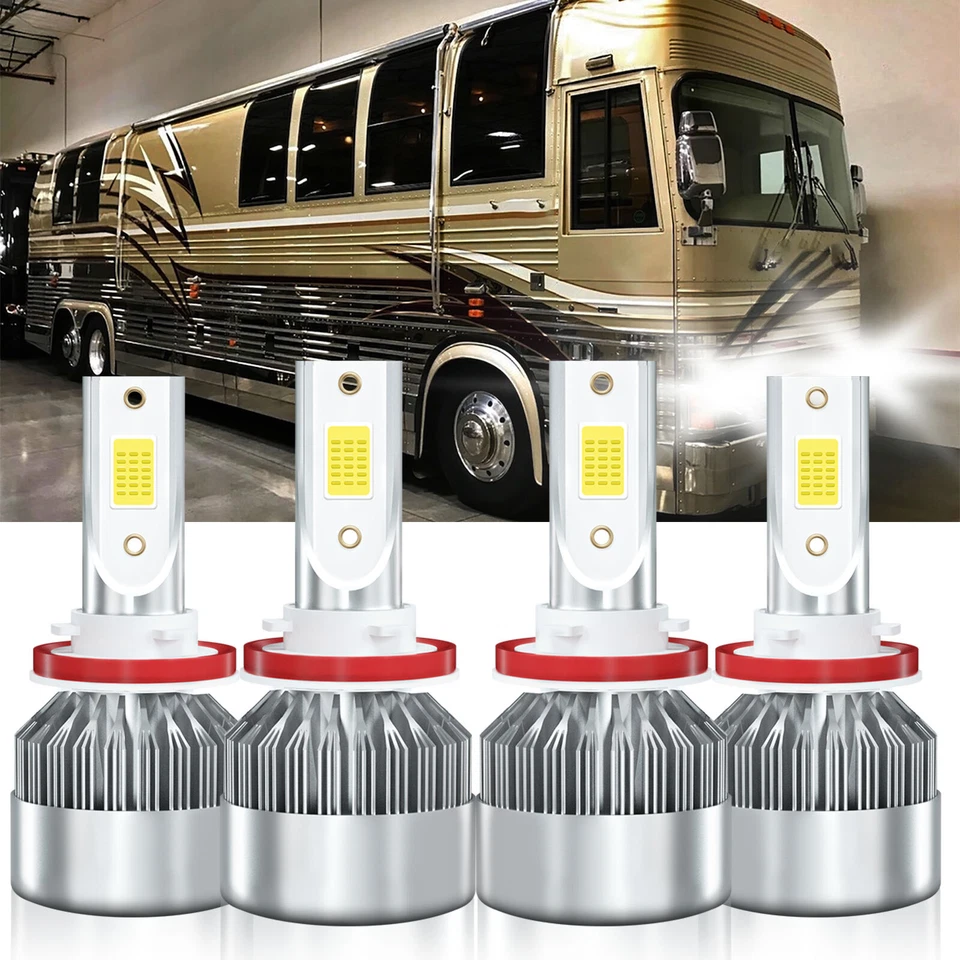 Para Prevost Shell 2015-2019 Bombillas LED Luz Alta Baja Lámpara Brillante 6000K Foto 2 de 4