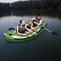 Inflatable 3 Person Row Boat Aluminum Oars Built In Fishing Rod Holders Inflatable 3 Person Row Boat Aluminum Oars Built In Fishing Rod Holders