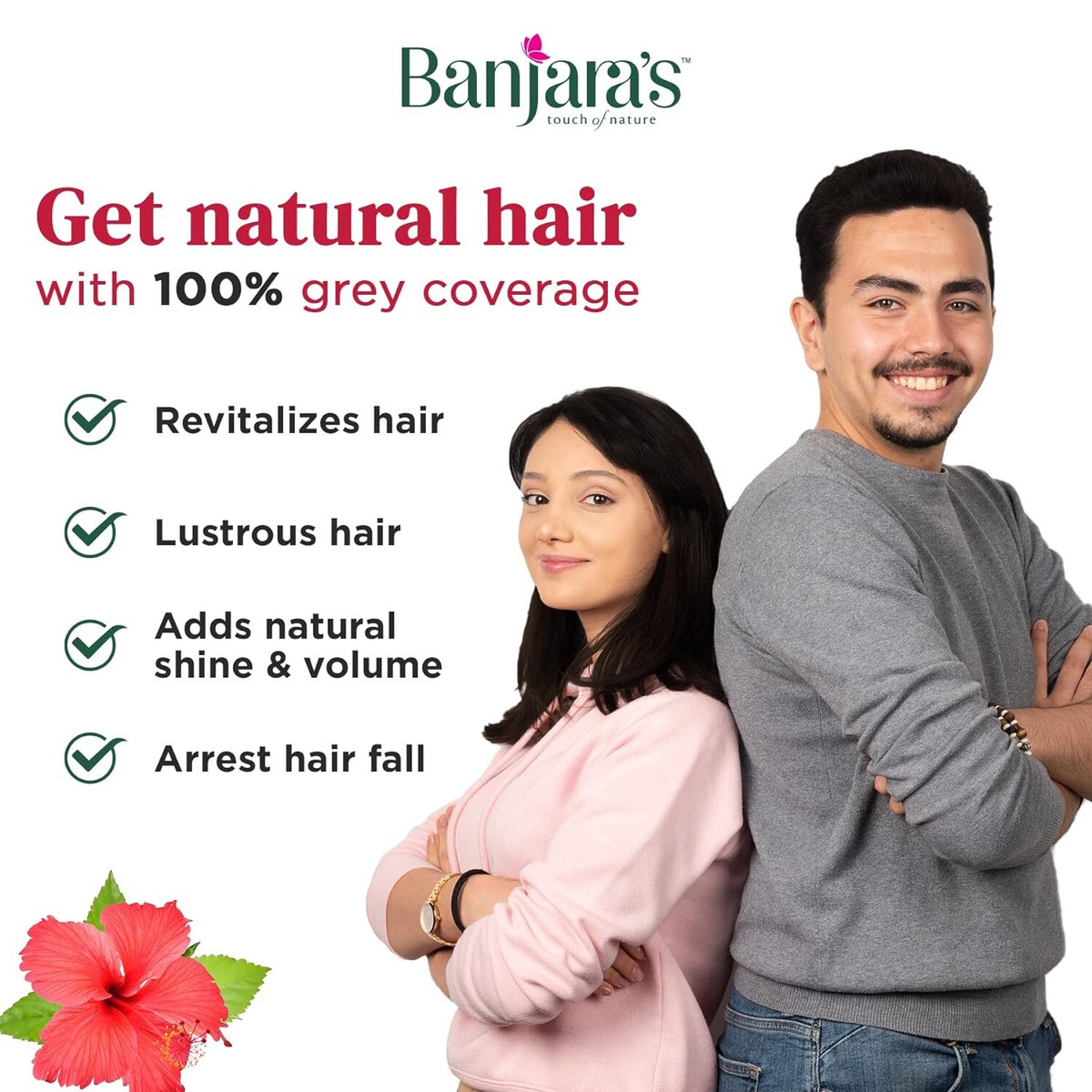 Henné Noir Brésilien Banjara's - Coloration Intense Et Naturelle Pour Des Cheveux Noirs Profonds - 54g