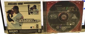 World Series Baseball 2K1 (Sega Dreamcast, 2000) NOT FOR RESALE, Tested, CIB