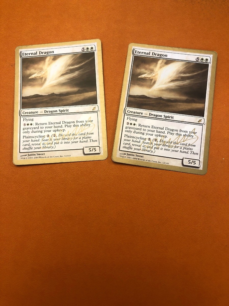 MTG - 2 x Eternal Dragon - World Champ 2004 Scourge - Gold Border - NM/VLP  | eBay