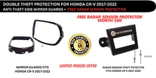 Anti theft side mirror guards and Front Radar Sensor Protector Fits HONDA CR-V