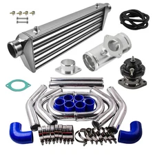 Aluminum Turbo Intercooler Universal 27"x7"x2.5" & Pipes & Silicone Hose Kit
