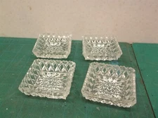 Lot of 4 2"x2"crystal ash trays