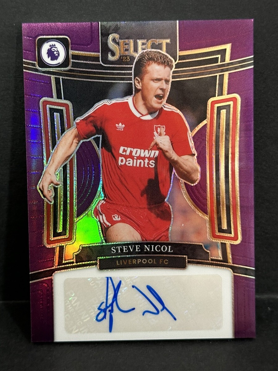 2023-24 Panini Select EPL Liverpool Legend Steve Nicol Auto Purple
