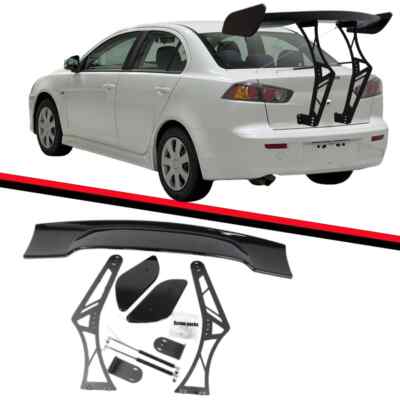 FOR 08-17 MITSUBISHI LANCER ADJUSTABLE GT RACING SPOILER TRUNK CHASSIS MOUNT KIT