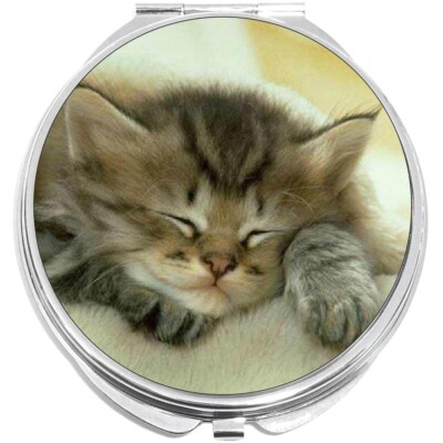 Napping Kitty Cat Compact with Mirrors - Perfect for your Pocket or Purse