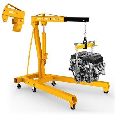 2T/4409LBS Folding Engine Hoist Hydraulic Cherry Picker Shop Crane Lift Leveler