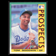 Tom Goodwin Rookie #652 1992 Fleer Los Angeles Dodgers Baseball Card MLB NM. rookie card picture