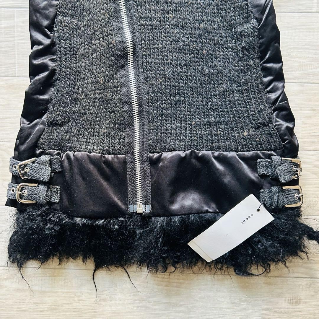 Tagged Sacai Fur Docking Cowit Knit Vest | eBay