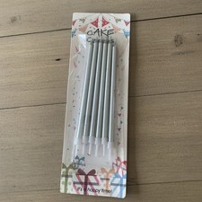 Silver Long Cake Candles New
