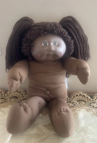 1982 Vintage Cabbage Patch Kids Doll Girl African American Brown Eyes Nude