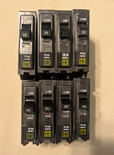 Lot of 8 Square D QO120 20 Amp Single Pole Circuit Breakers 120V QO