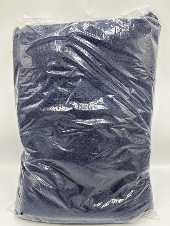 Lençol de banho Yves Delorme 36” X 63” Etoile azul marinho algodão orgânico e modal NOVO - Imagem 2 de 4