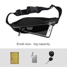 (black)Running Belt Waist Pack Sports Sweatproof Bag Pouch For Hiking BA