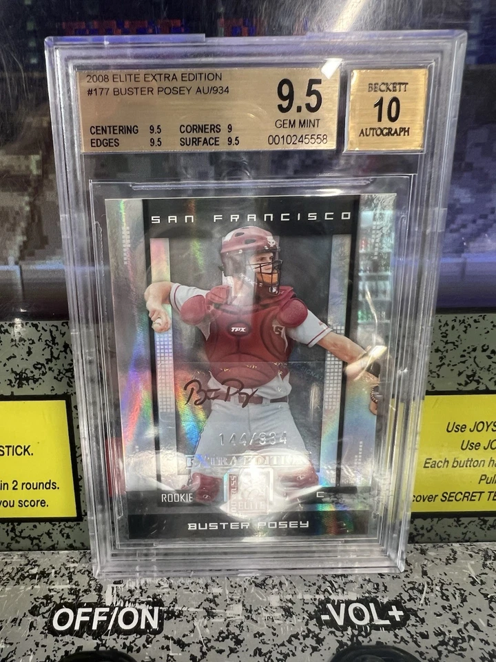 2008 Donruss Elite Extra Buster Posey Rookie Autograph RC /934 BGS 9.5 Auto 10 - Image 4 of 4
