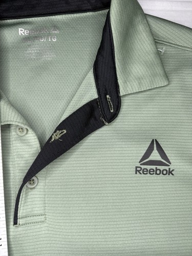 Reebok Mens Regular fit Short Sleeve Polo Shirt XL Sage Green Solid - Picture 7 of 7