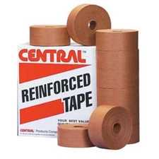 CENTRAL K7400 Gummed Kraft  Tape: 7 mil Tape, 3 in x 375 ft, 260, 1 Roll