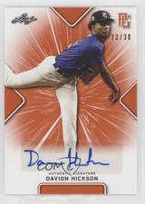 2021 Leaf Perfect Game National Showcase Orange 23/30 Davion Hickson Auto 0b2