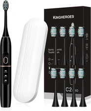 Electric Toothbrush Set, Comes with 8 Brush Heads & Travel Case,4 Modes with 2 M